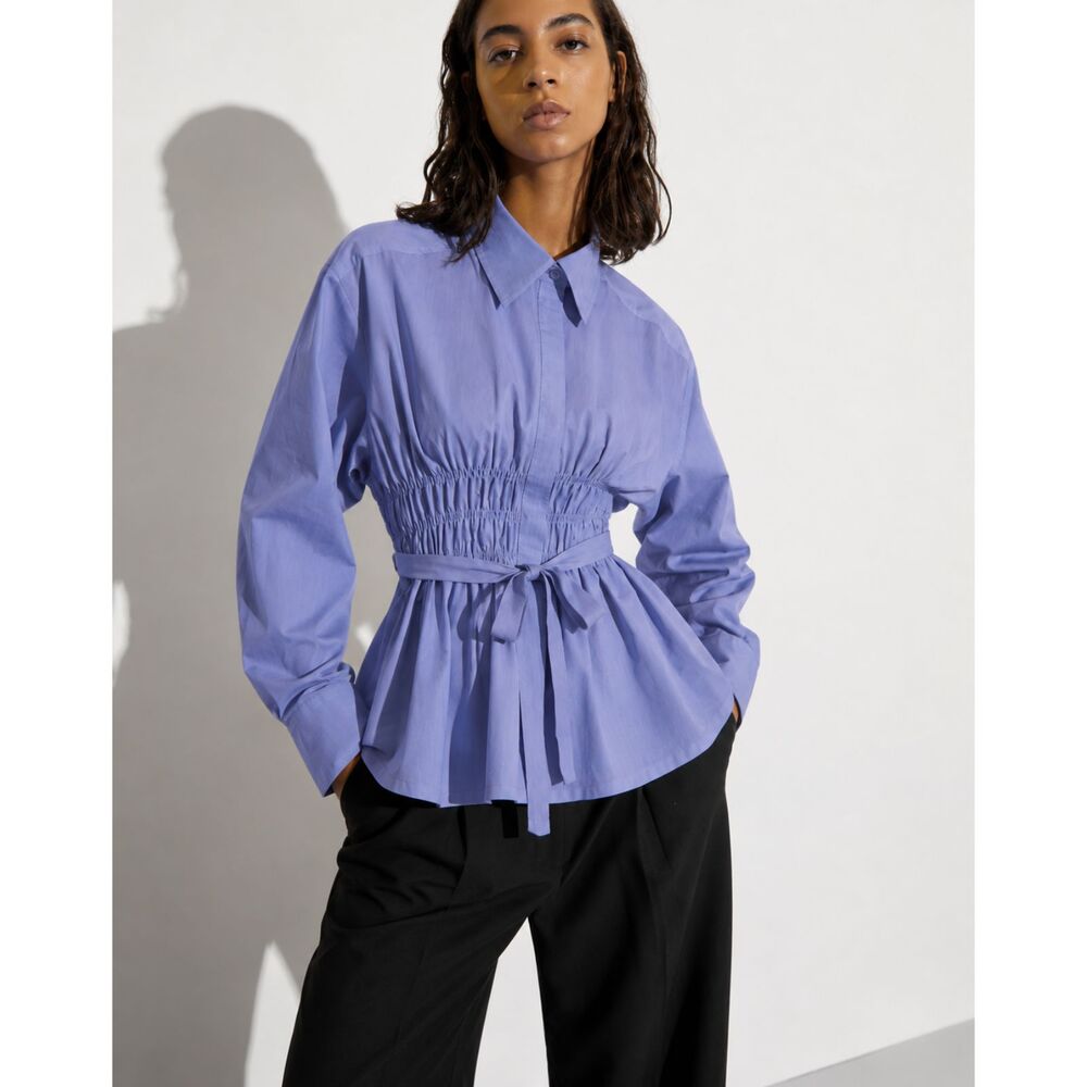 SAINT ART Yvonne Ruched Tie Front Blouse Small